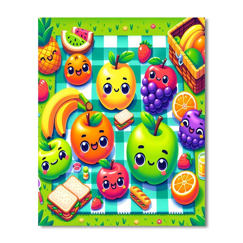 Cheerful Fruit Friends Numbered Painting Kits