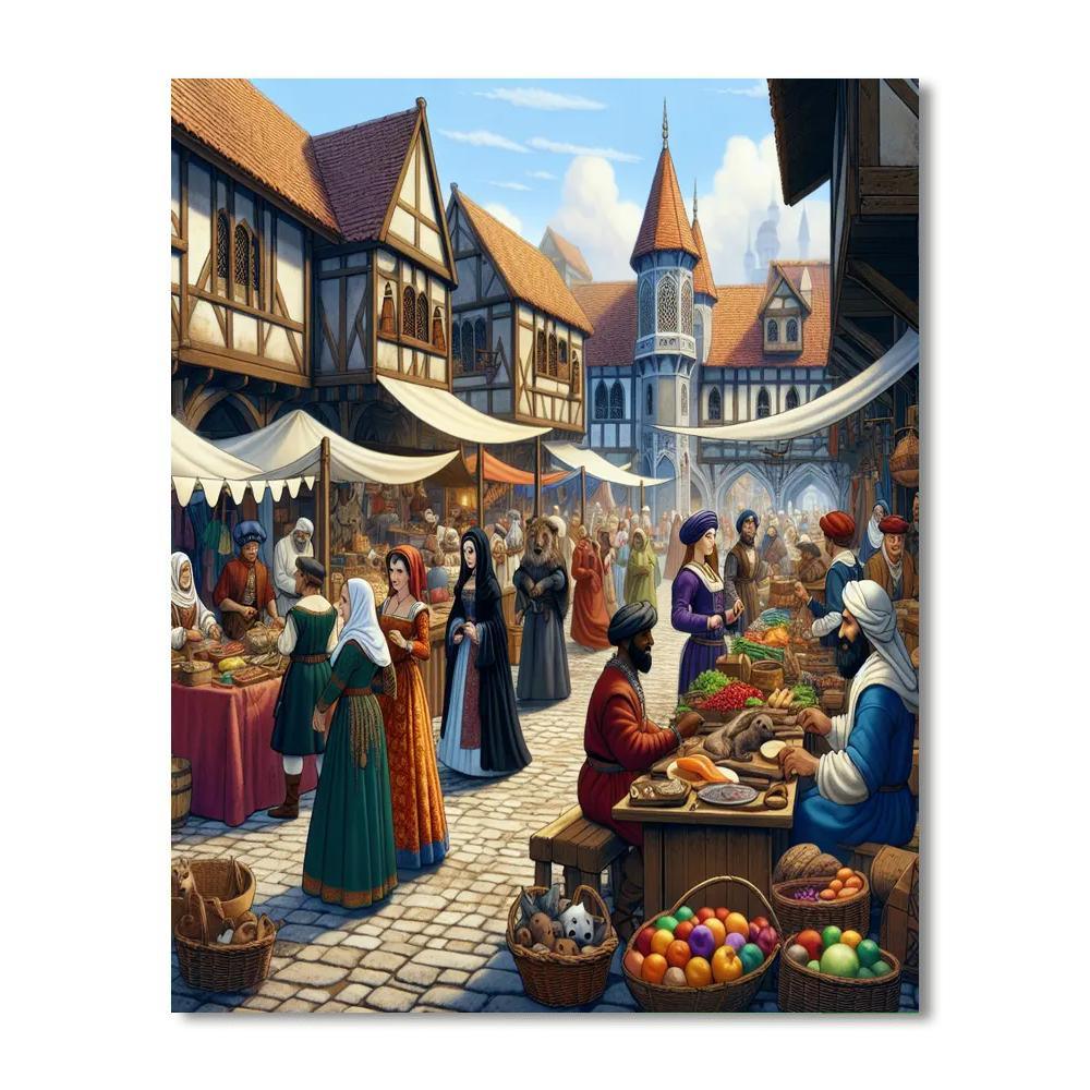 Renaissance Village Paint By Numbers Art