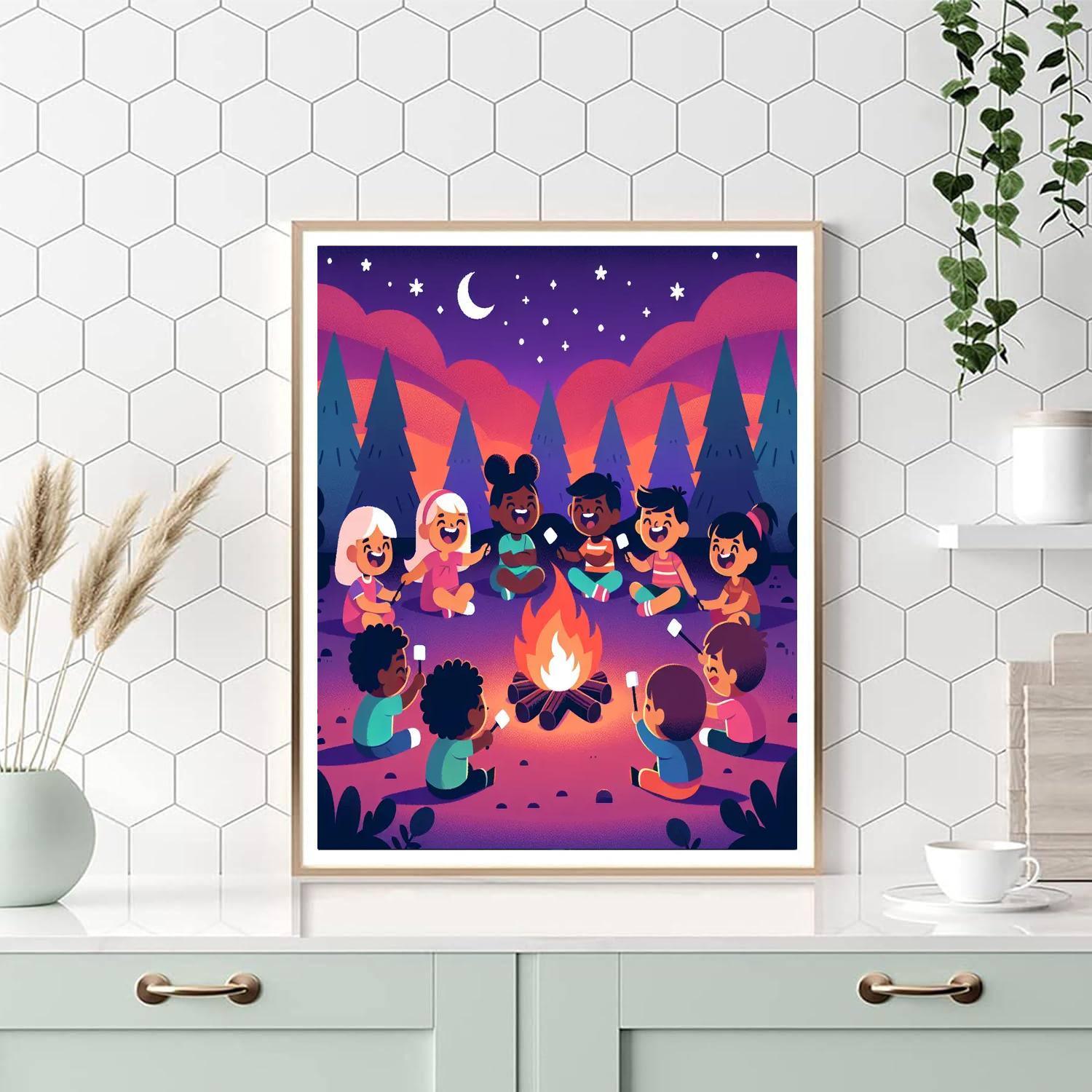Cozy Campfire Night Paint By Number