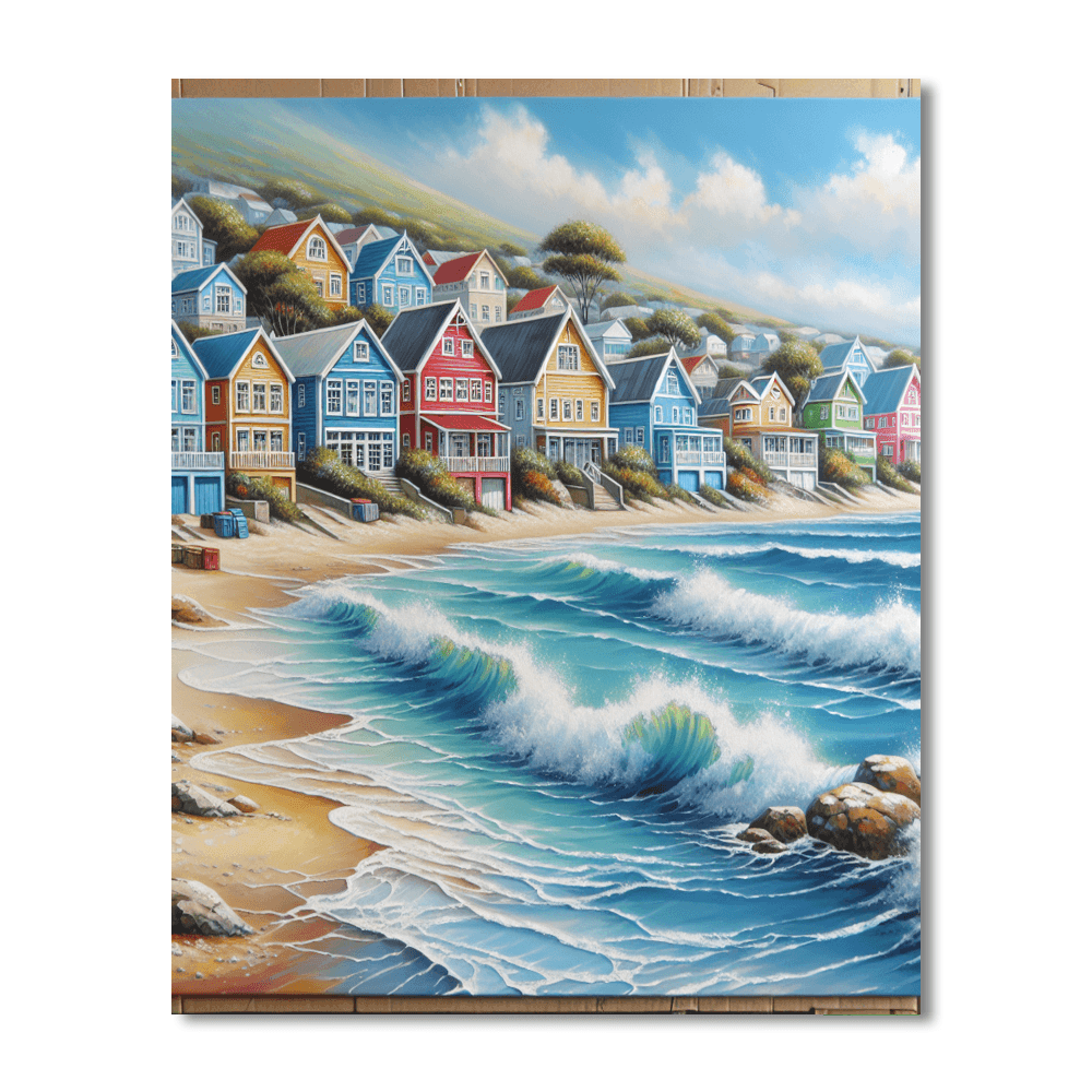 Charming Coastal Haven Number Painting