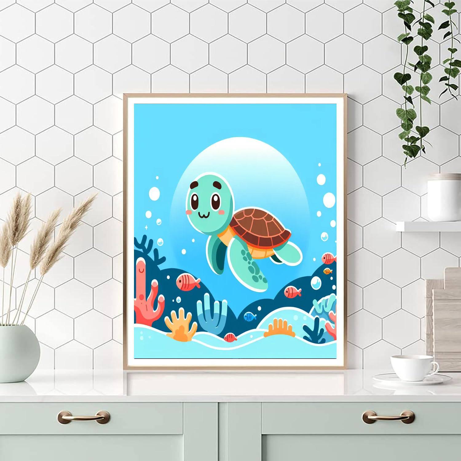 Sea Turtle Conservation Quest Painting By Numbers Kit