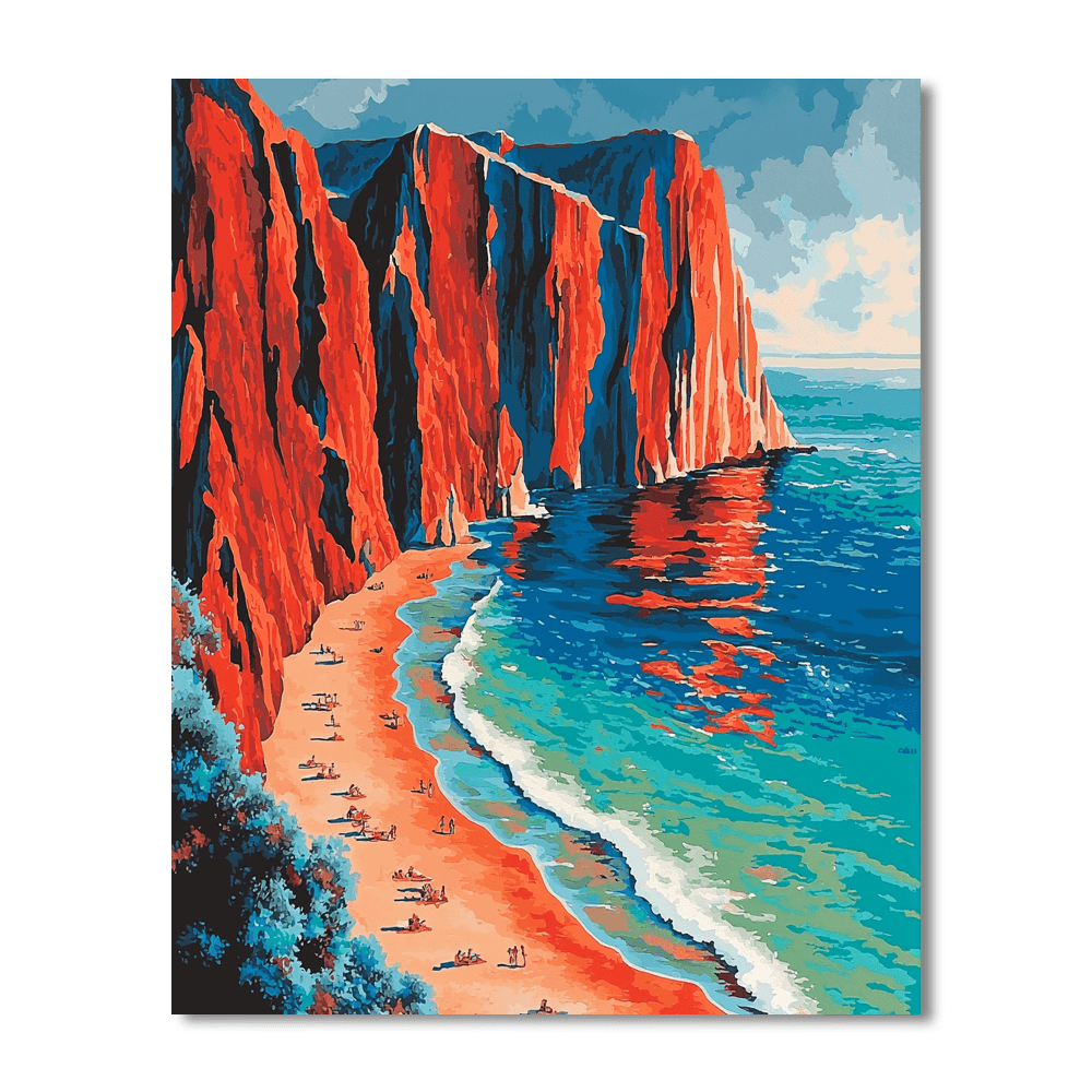 Santorini's Red Beach Paint By Numbers Kits