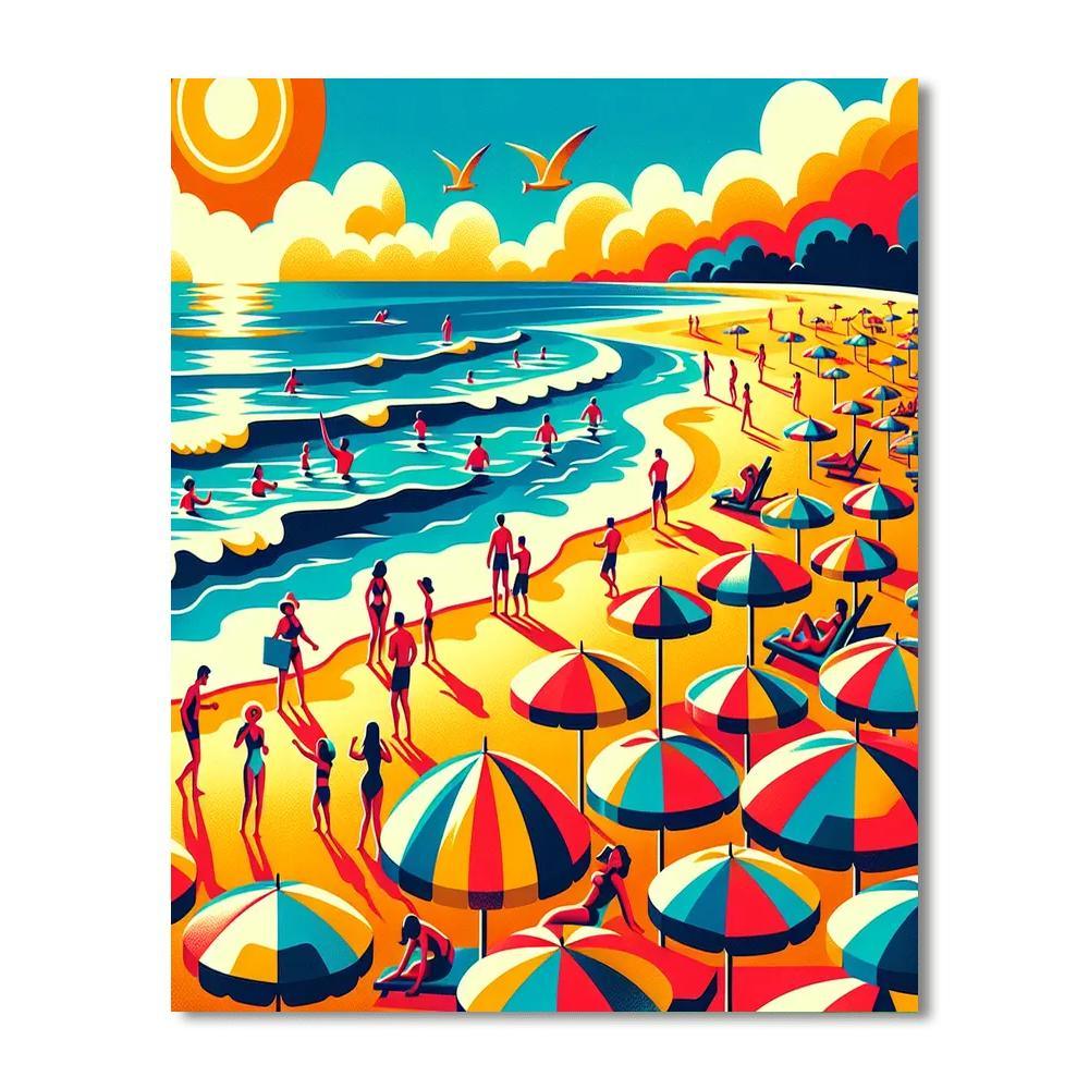 Summer Fun At The Beach Painting By Numbers Kit