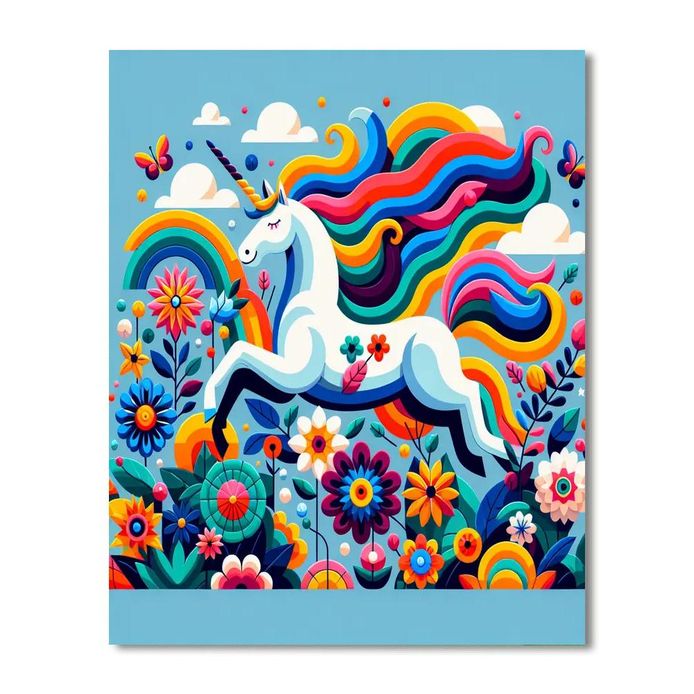 Jubilant Unicorn DIY Paint By Numbers