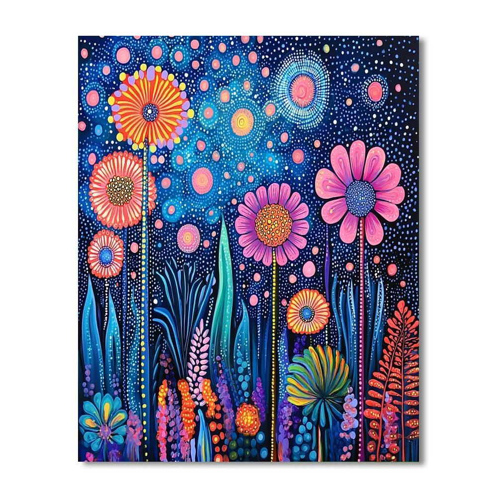Kusama Inspired Cosmic Blossom  DIY Paint By Numbers