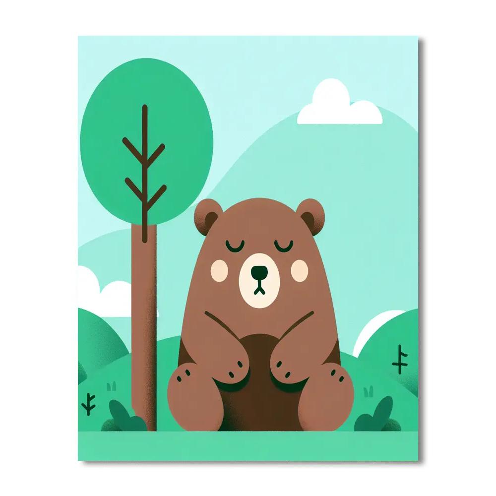 Blissful Bear Paint By Numbers Art