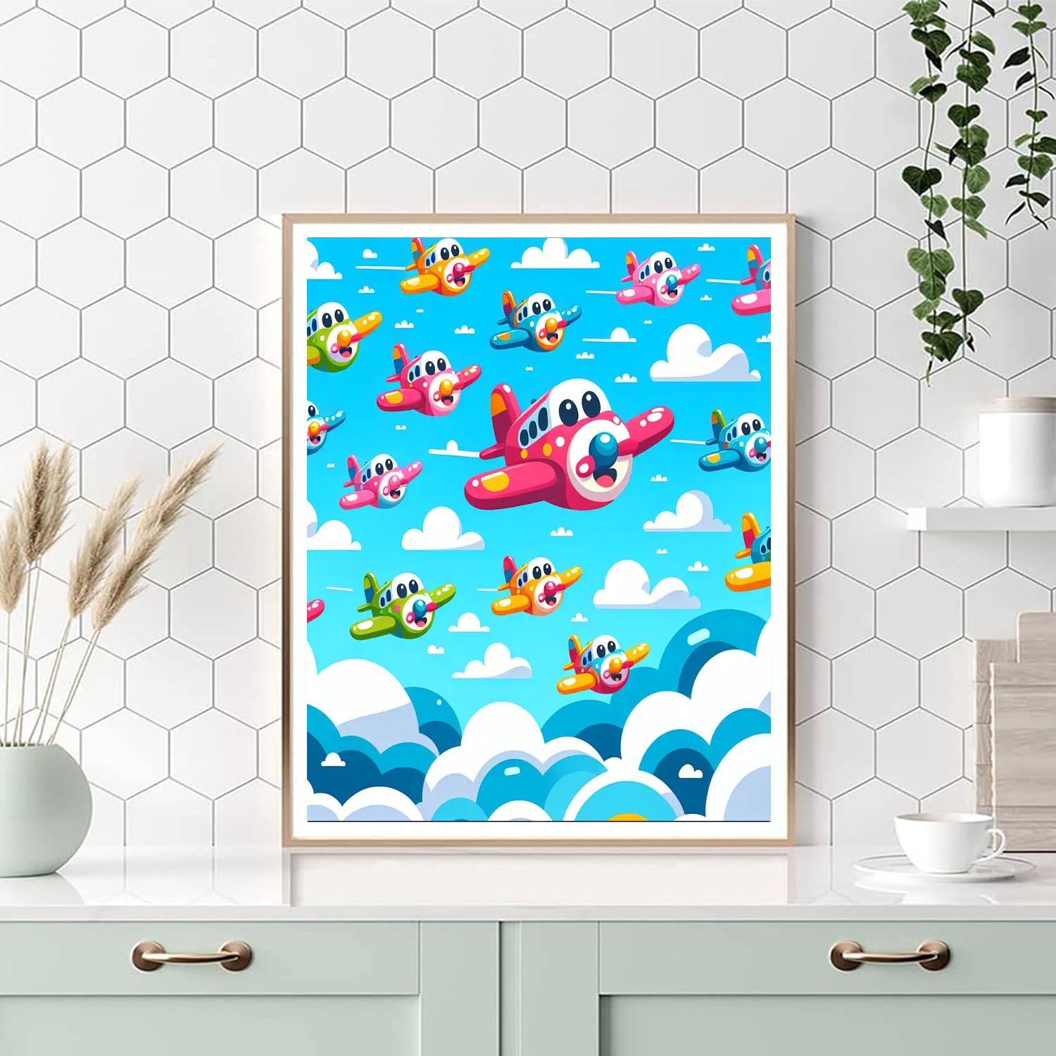 Artistic Aeroplanes Painting Number Kit