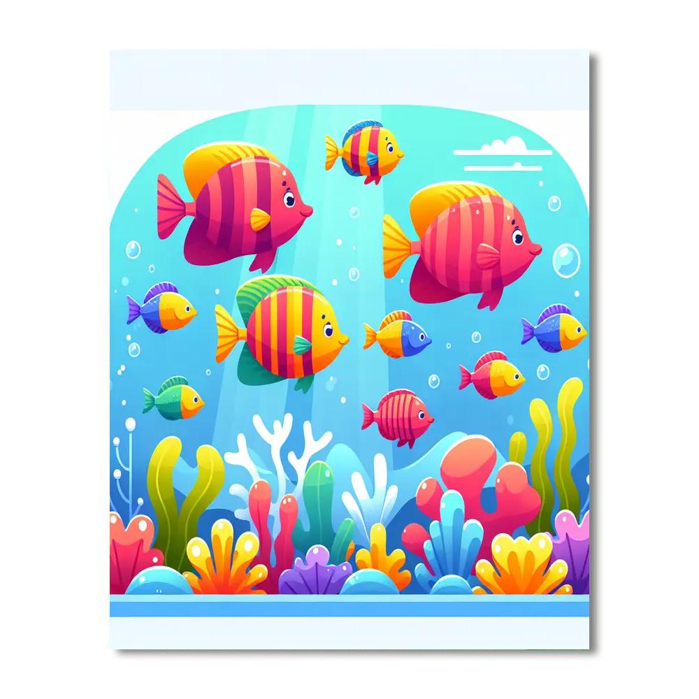 Tropical Fish Reef Dance Numbered Painting Kits