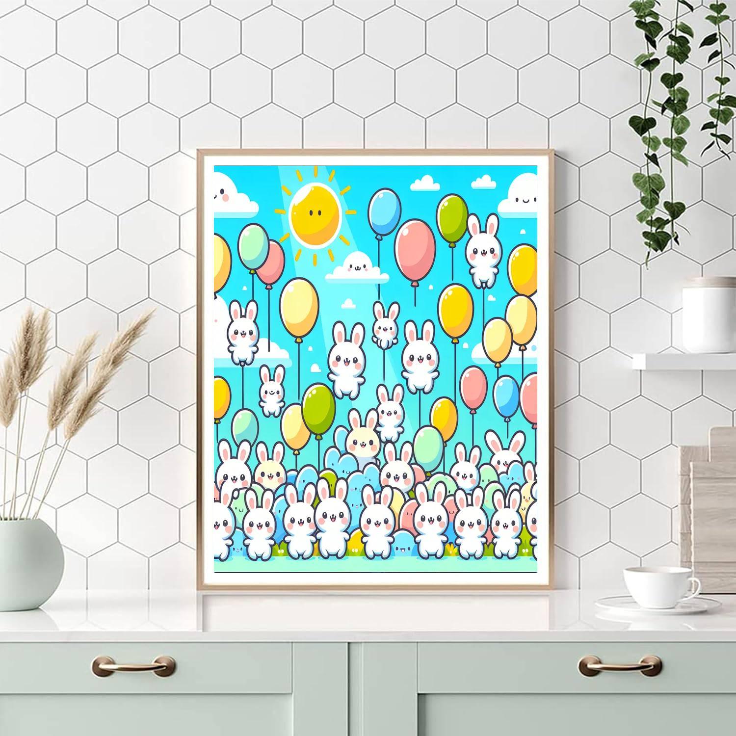 Bunny's Balloon Adventure Painting Number Kit