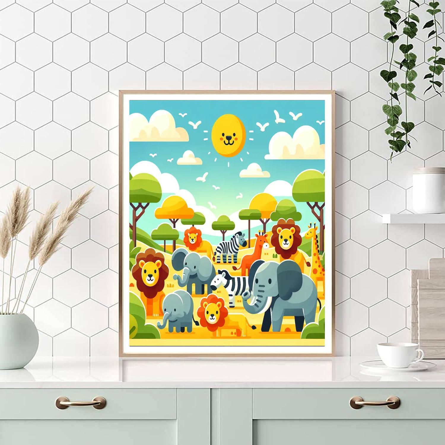 Adventurous Safari Tour Number Painting