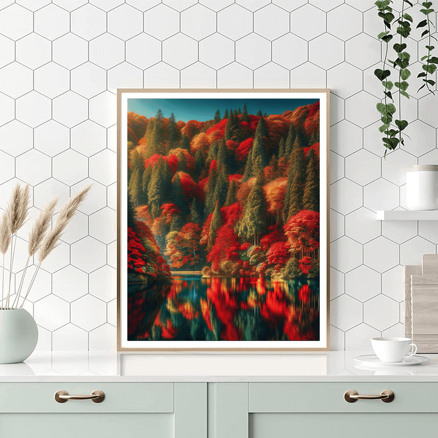 Autumnal Forest Reflection - DIY Painting By Numbers Kit