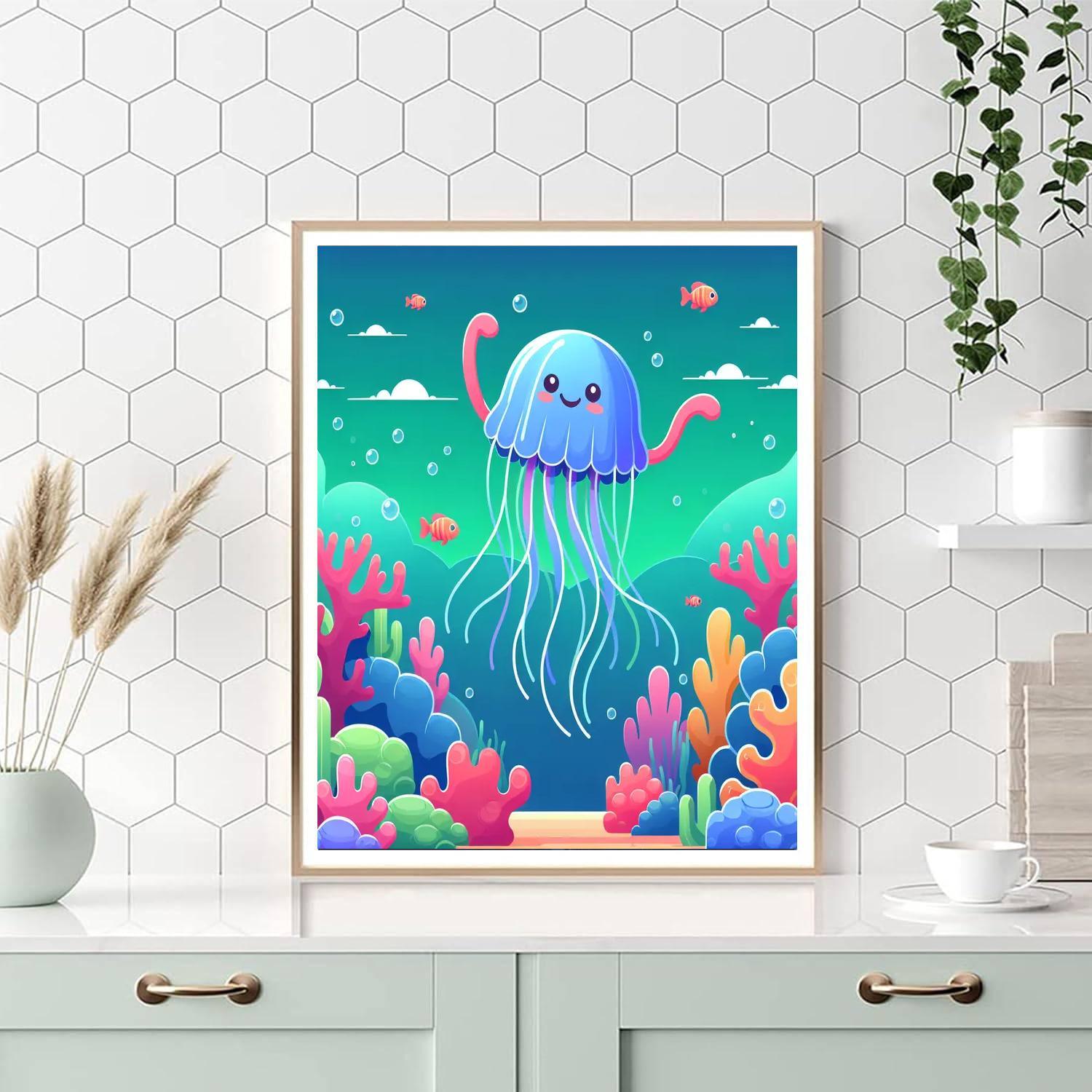 Jolly Jellyfish's Undersea Dance Paint By Numbers
