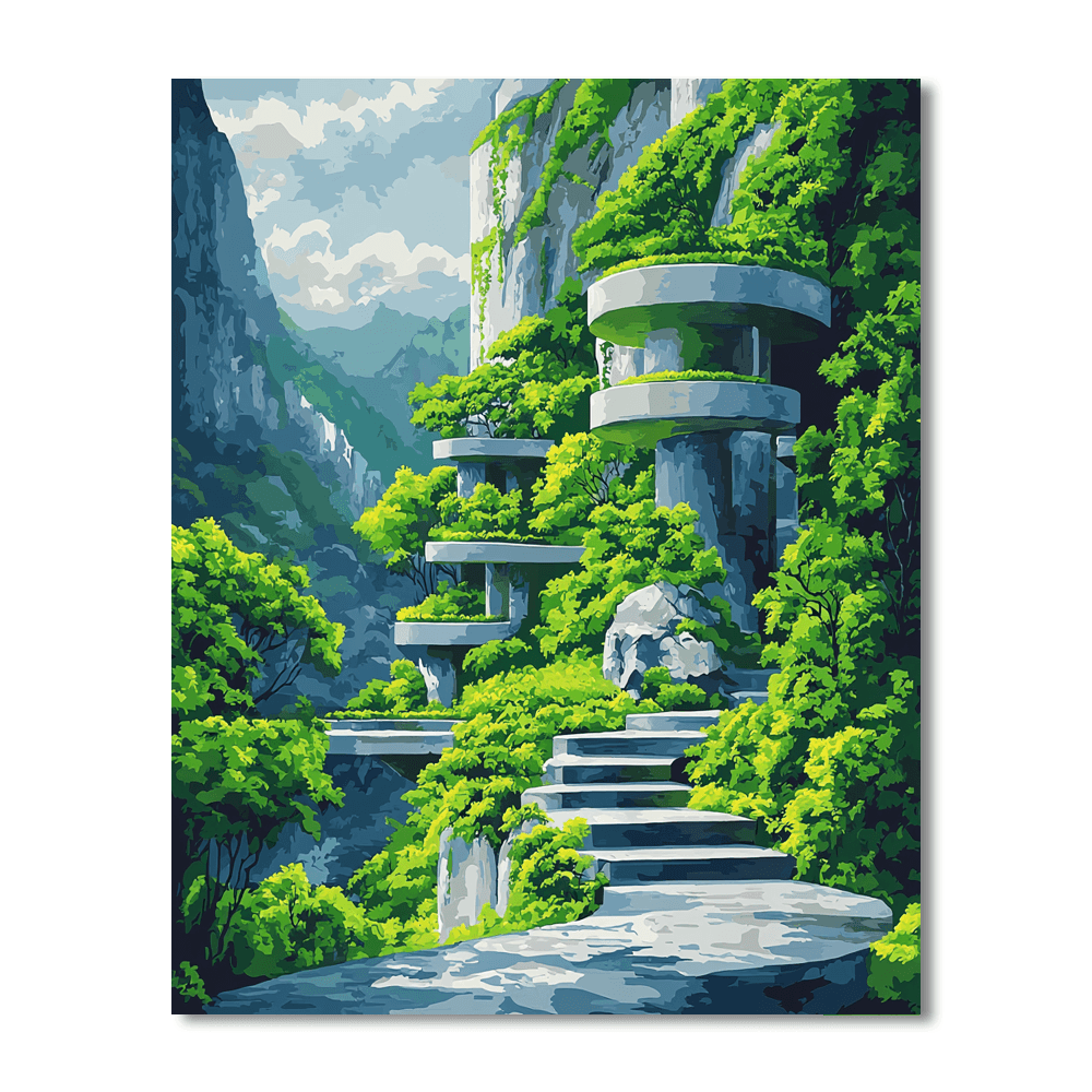 Gaudi Inspired Futuristic Nature Oasis Paint By Numbers Kits