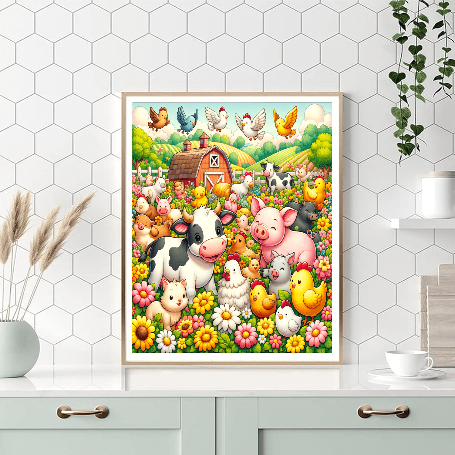 Joyful Farmyard Friends Painting Number Kit