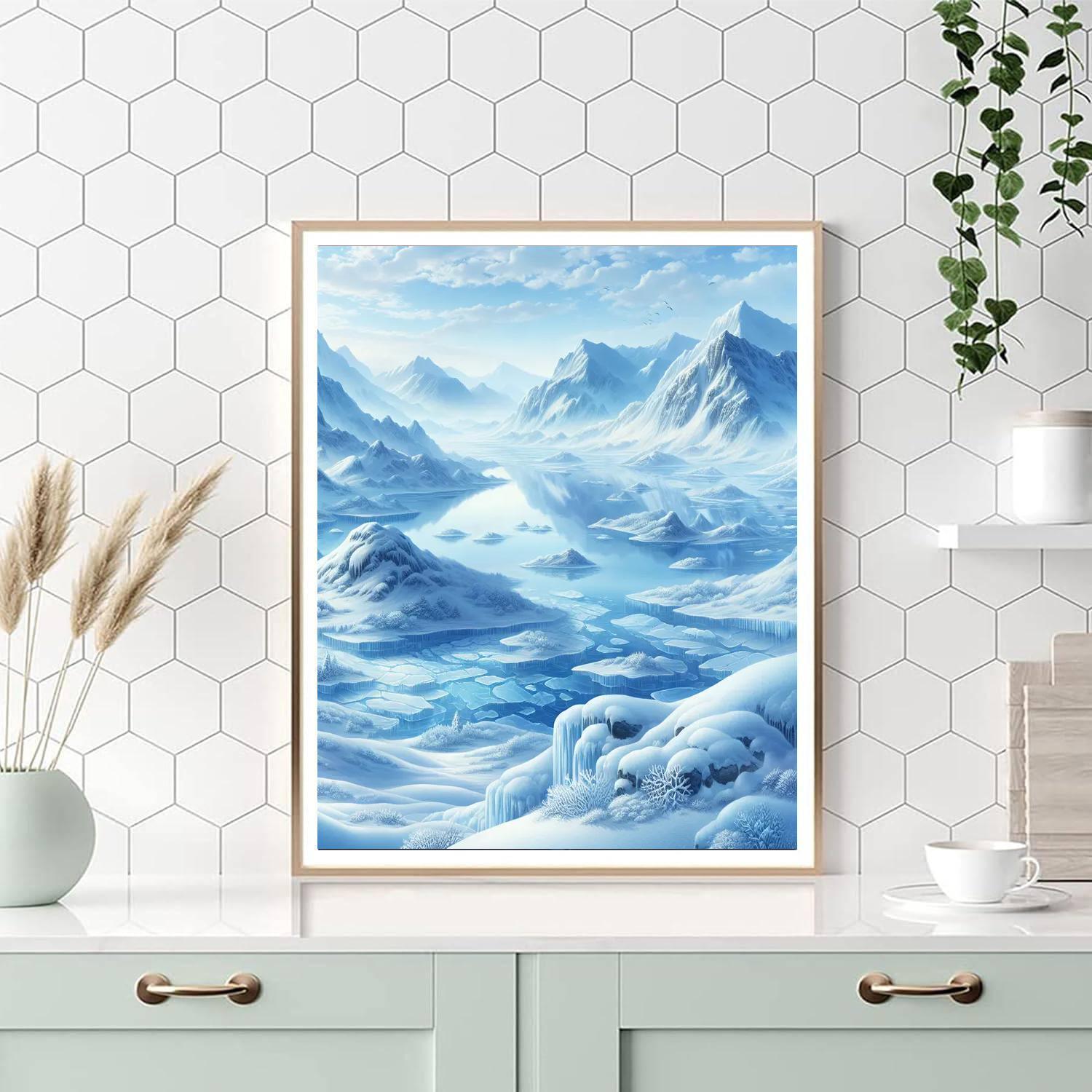 Frozen Nordic Landscape Paint By Numbers