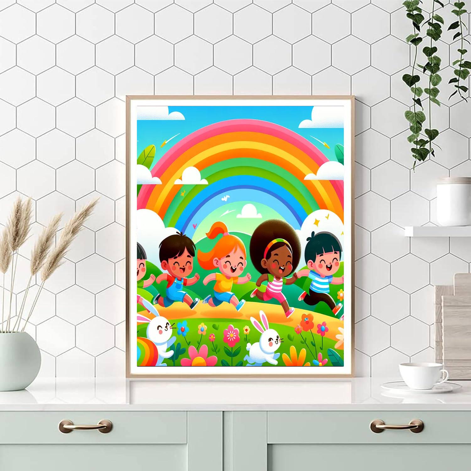 Rainbow Adventure Race Paint By Number