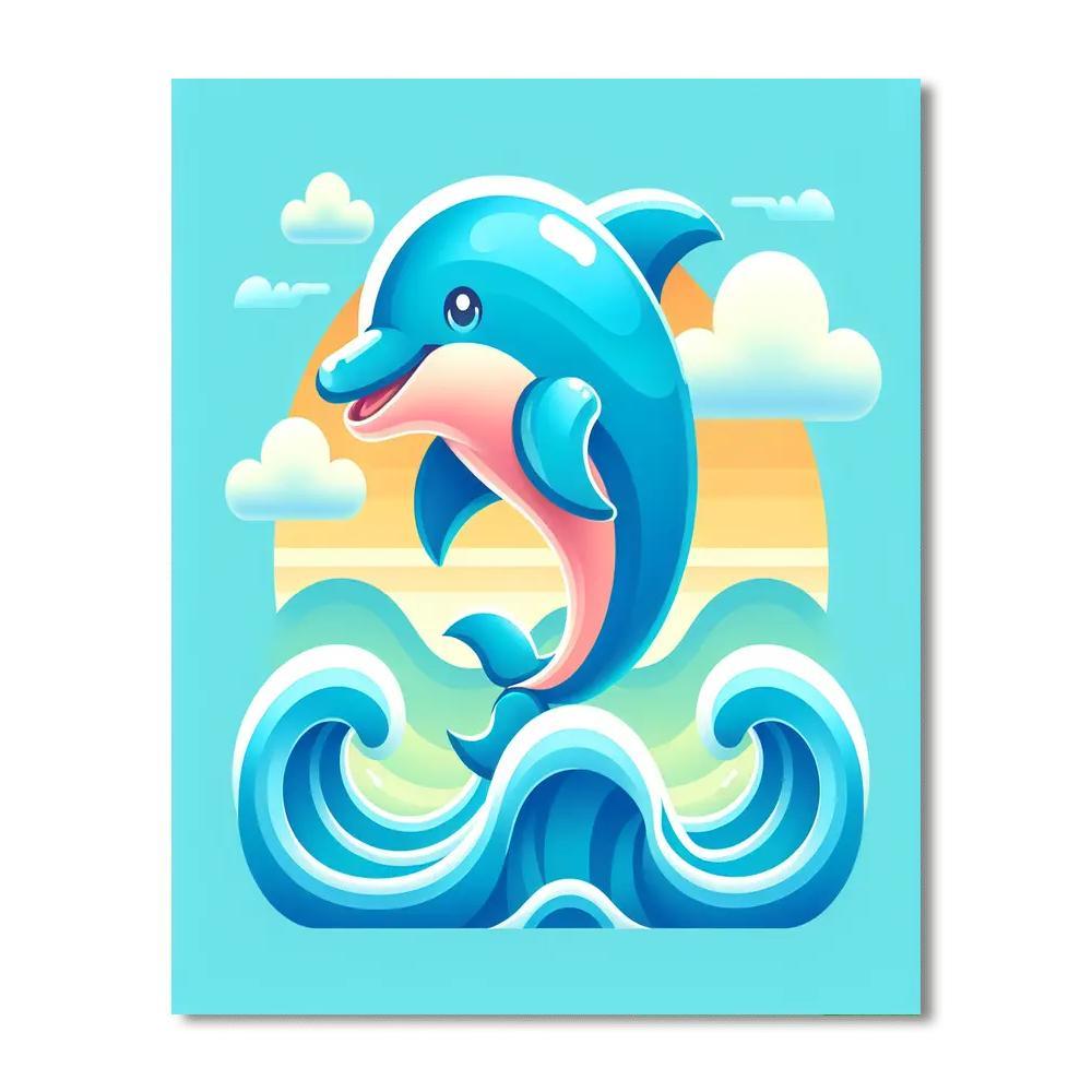 Sailing Dolphin Paint By Numbers Art