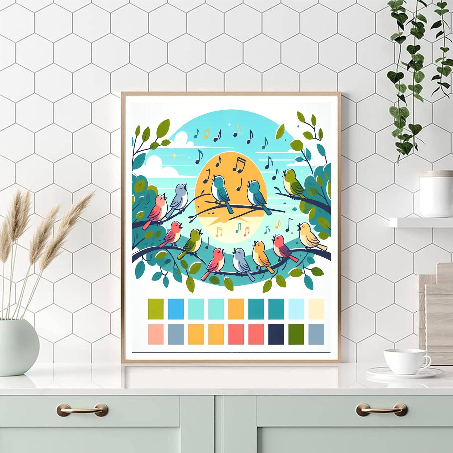 Joyful Birdsong Morning Painting By Numbers Kit