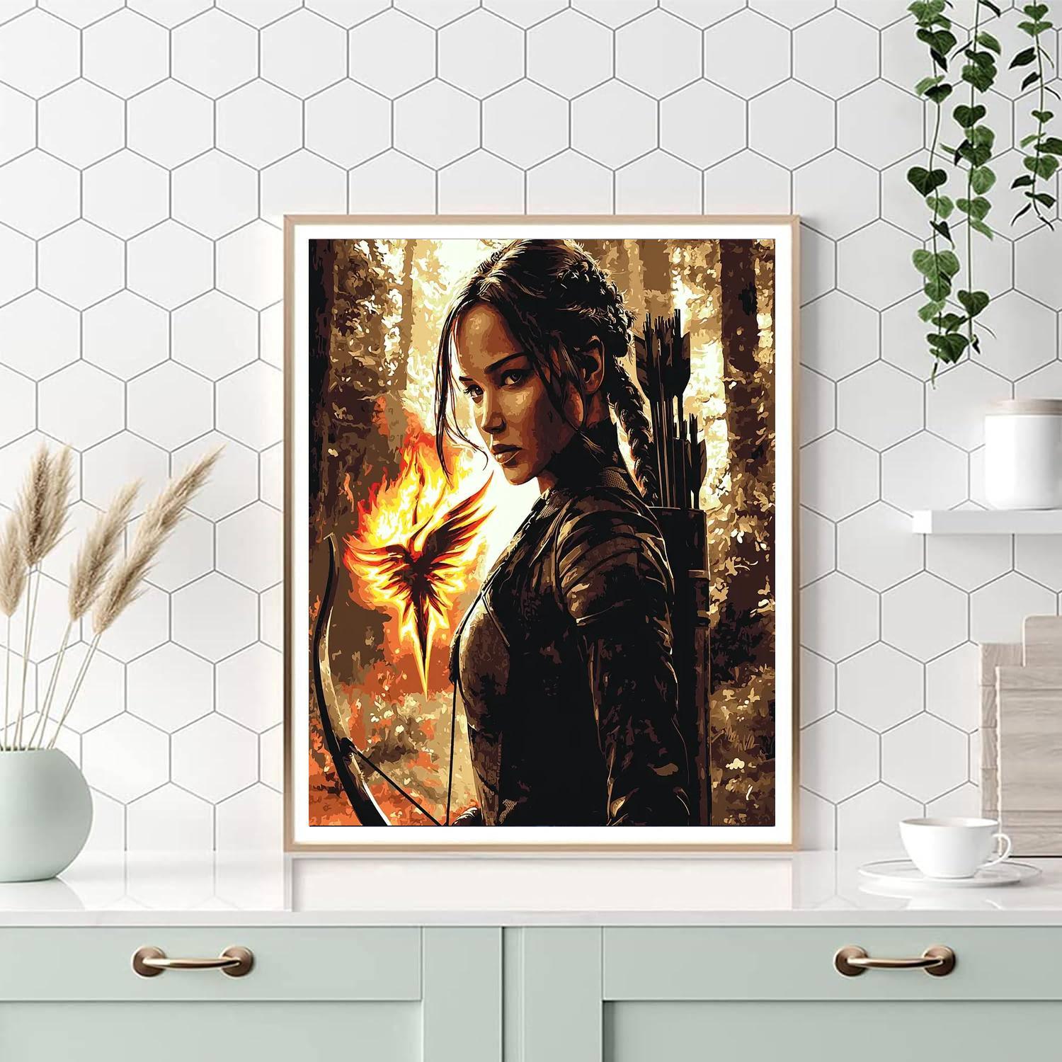 Jennifer Lawrence: The Hunger's Katniss Awakened Numbered Painting Kits