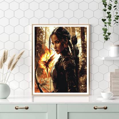 Jennifer Lawrence: The Hunger's Katniss Awakened Numbered Painting Kits