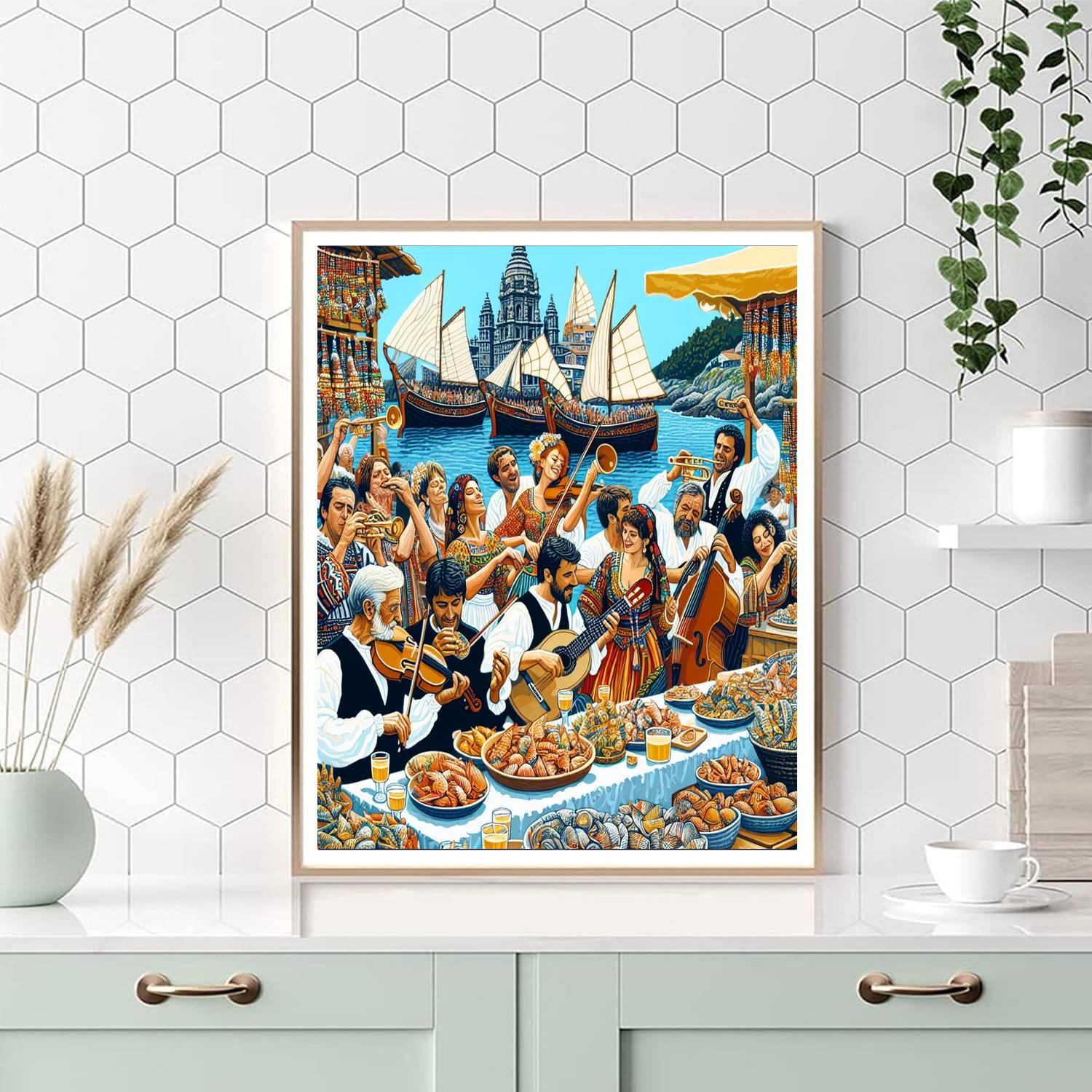 Fiesta Del Marisco - Galicia, Spain Painting Number Kit