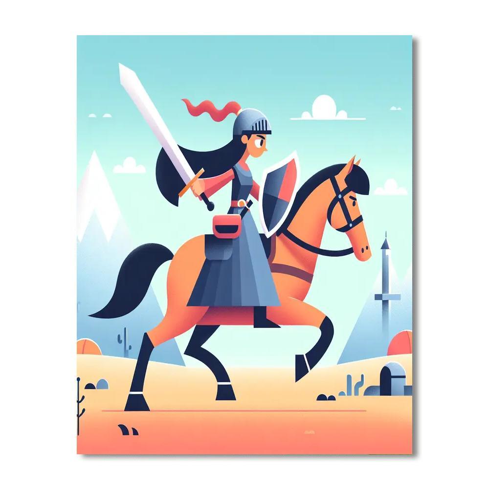 Courageous Knight Quest Paint By Numbers Art