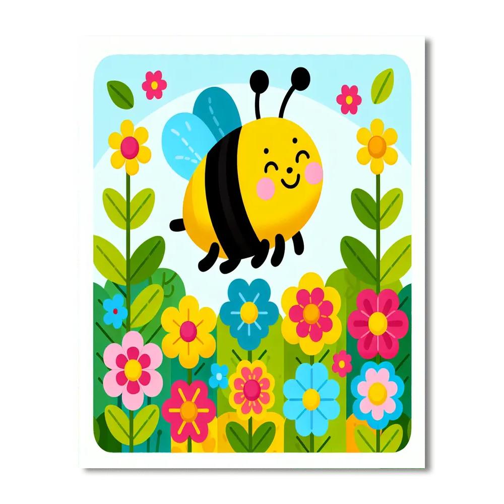 Busy Bumblebee Garden Number Painting
