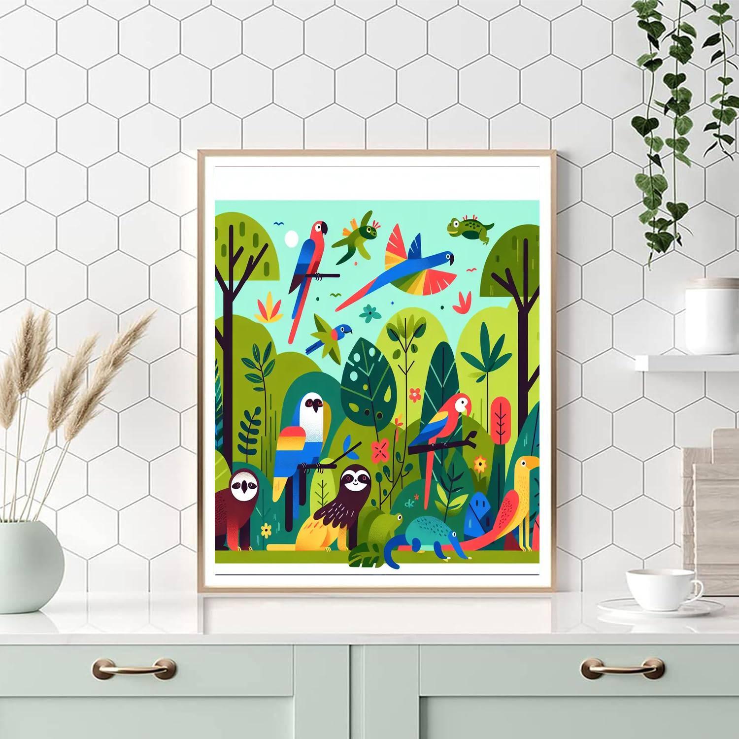 Rainforest Animal Rhapsody Paint By Number