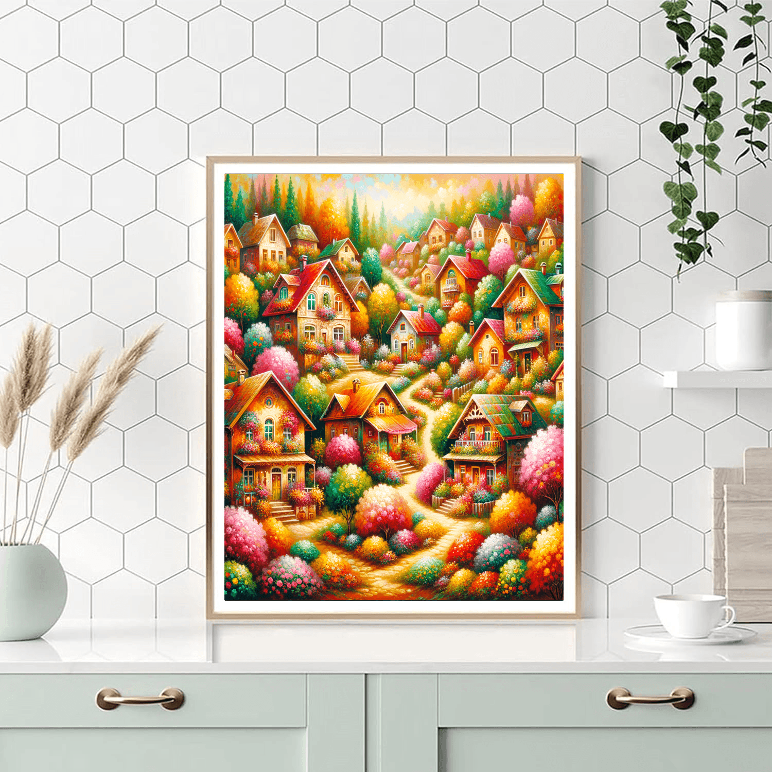 Charming Little Village Numbered Painting Kits