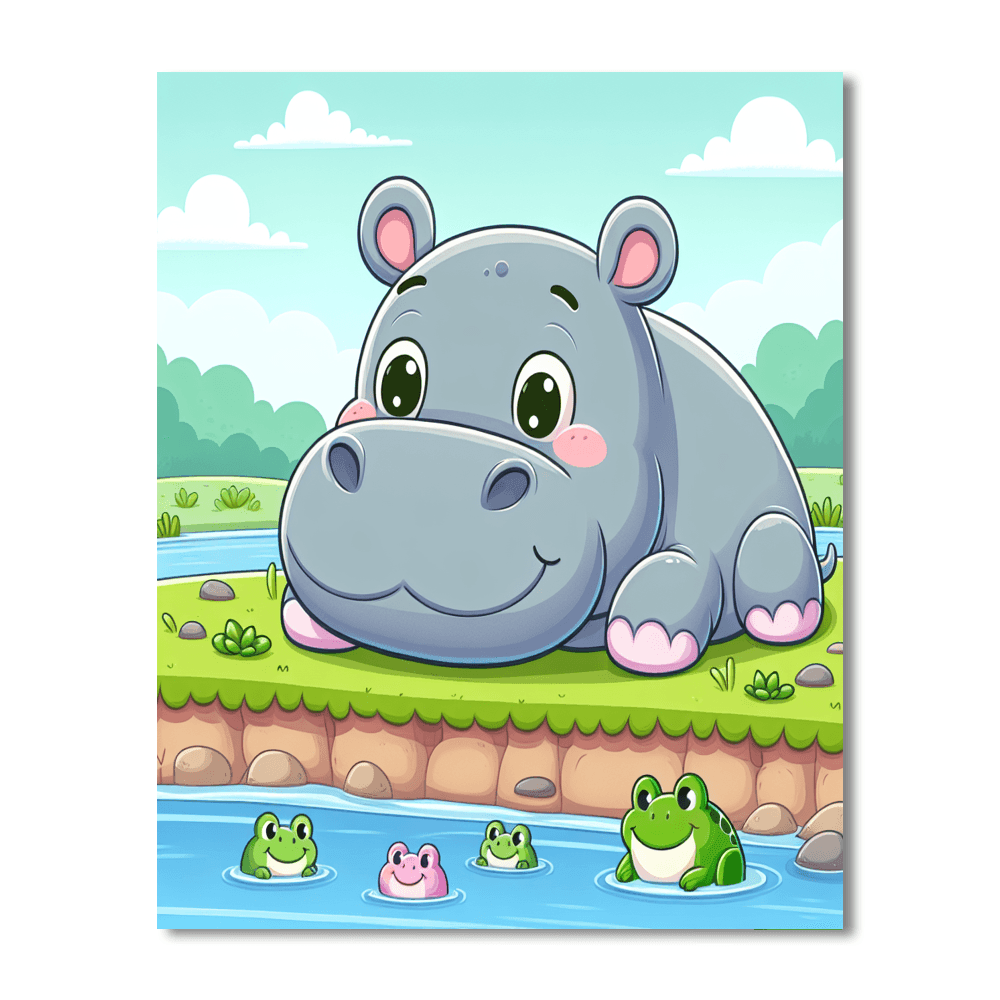 Gentle Giant Hippopotamus Paint By Numbers Kits