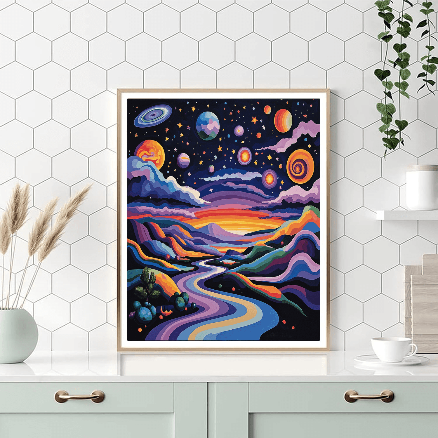Salvador Dalí Inspired Epic Journey Through Space  Painting By Numbers Kit