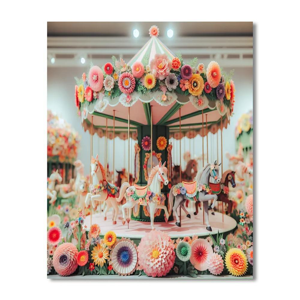 Charming Flower Carousel Paint By Numbers