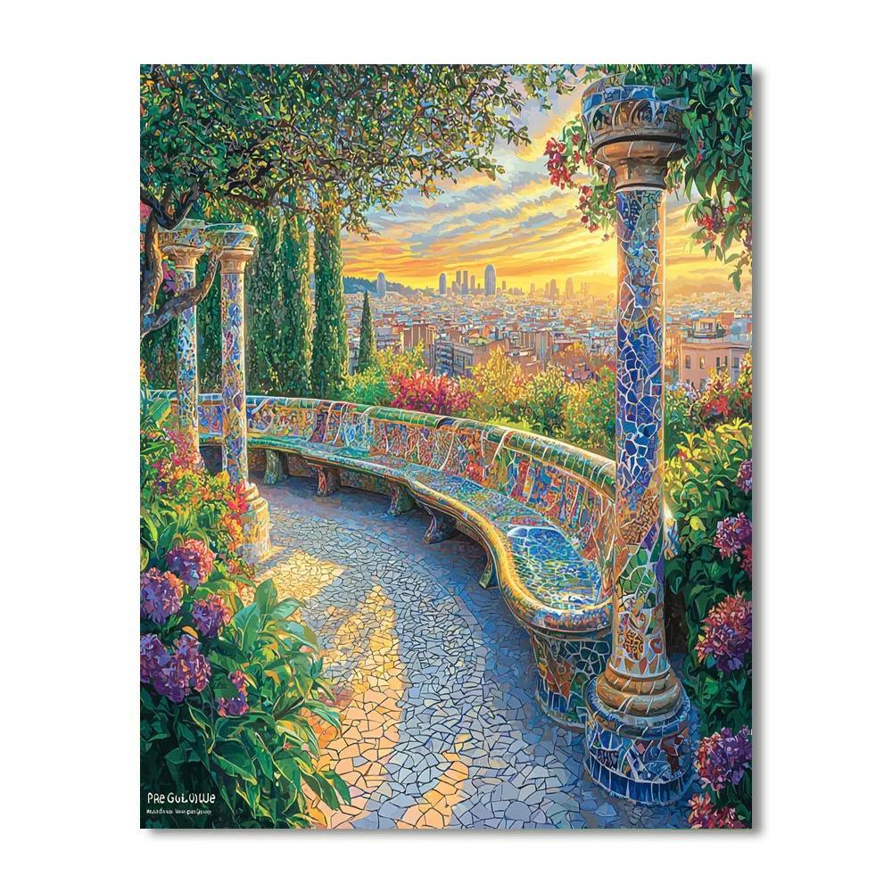 Gaudi's Park Güell - Barcelona Numbered Painting Kits