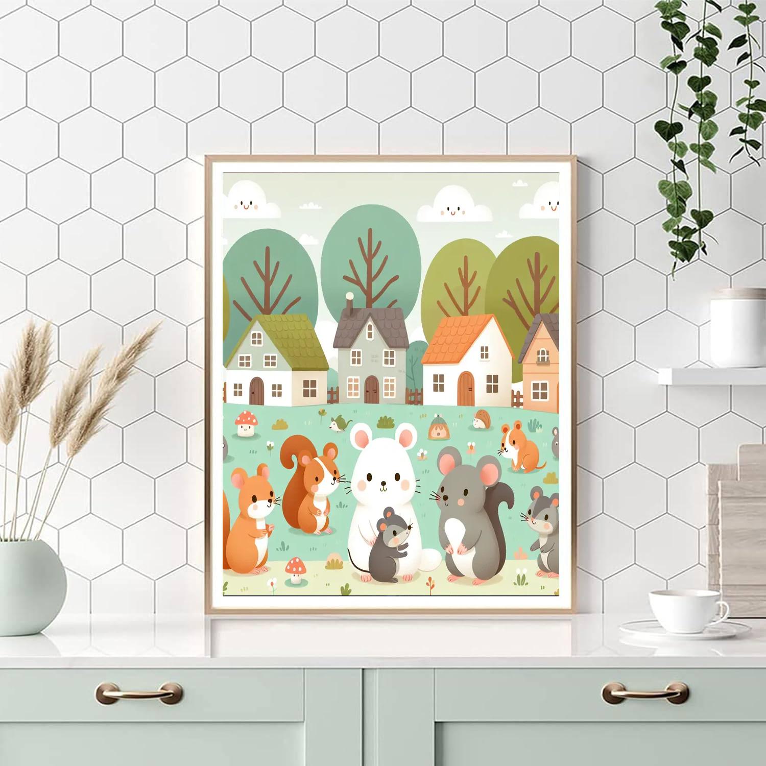 Cute Critter Village Paint By Numbers Kits