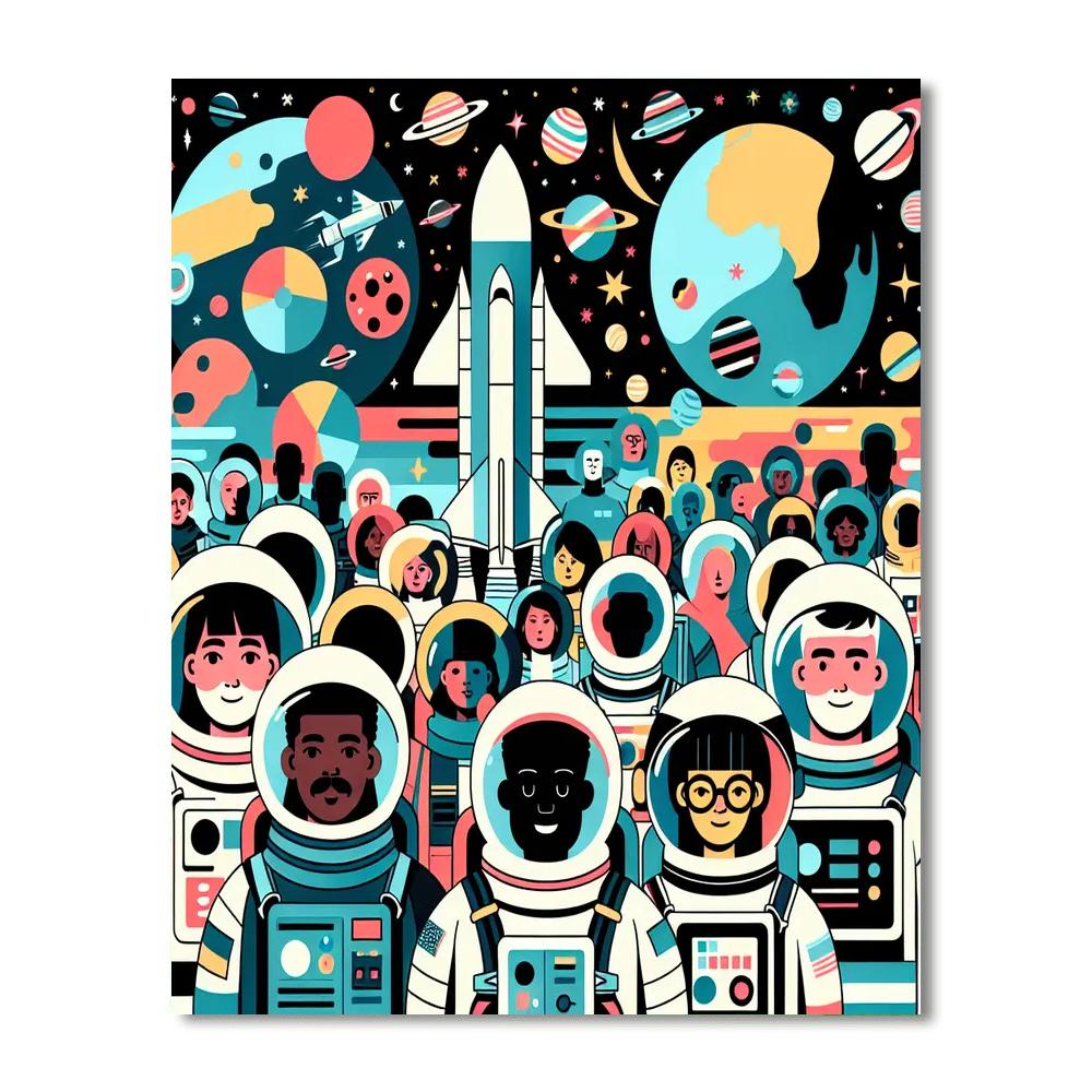 Space Adventure Voyage Painting By Numbers Kit
