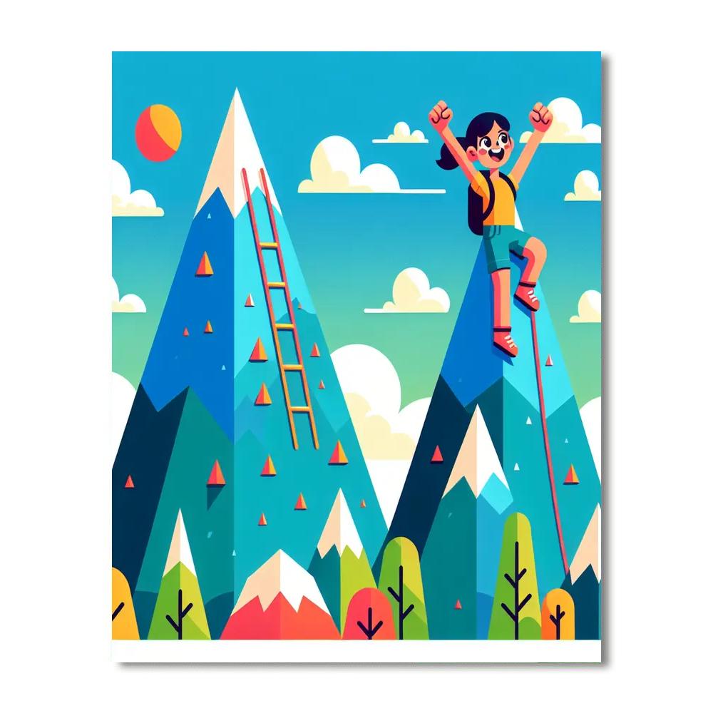 Majestic Mountain Climb Number Painting