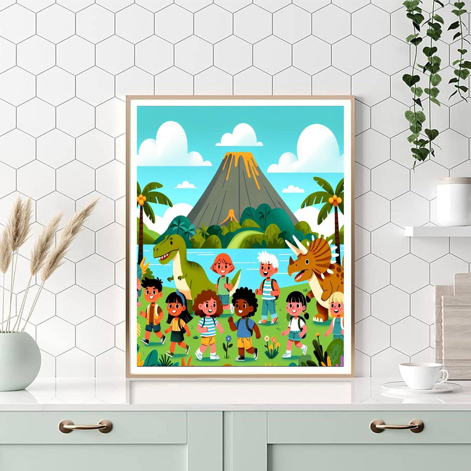 Jurassic Island Adventure Painting Number Kit