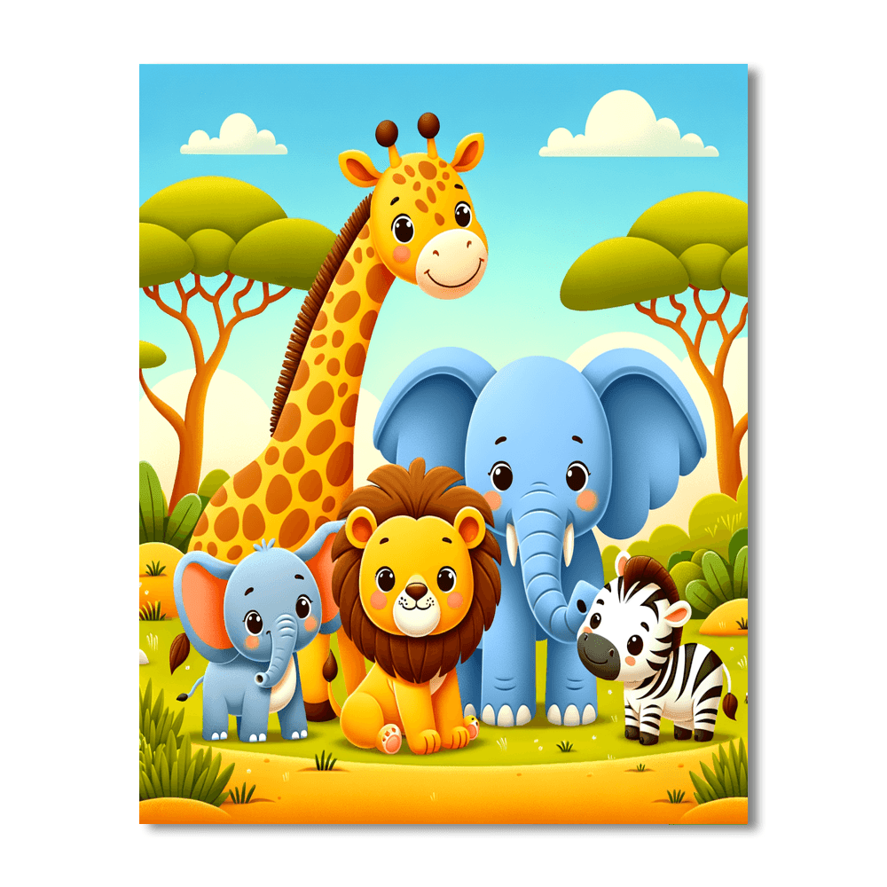 Charming Safari Friends Paint By Numbers Kits