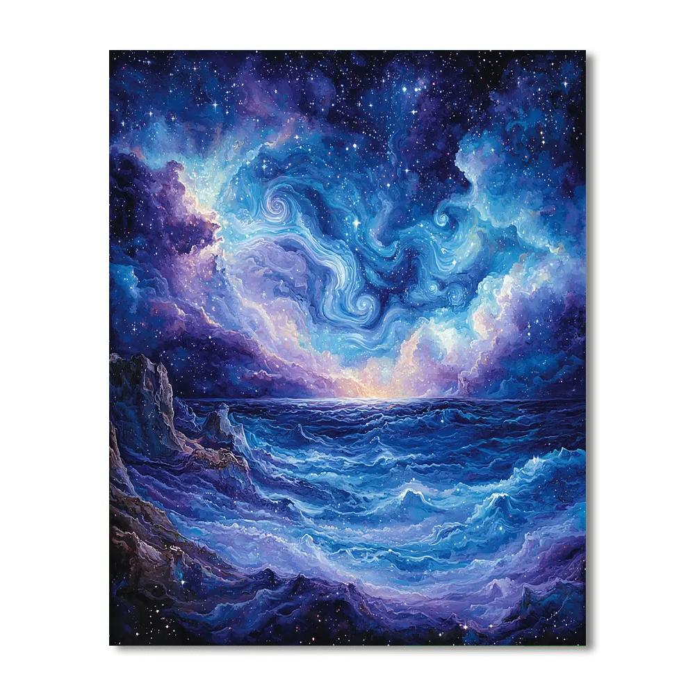 Michelangelo Inspired Cosmic Wind Symphony  Paint By Numbers