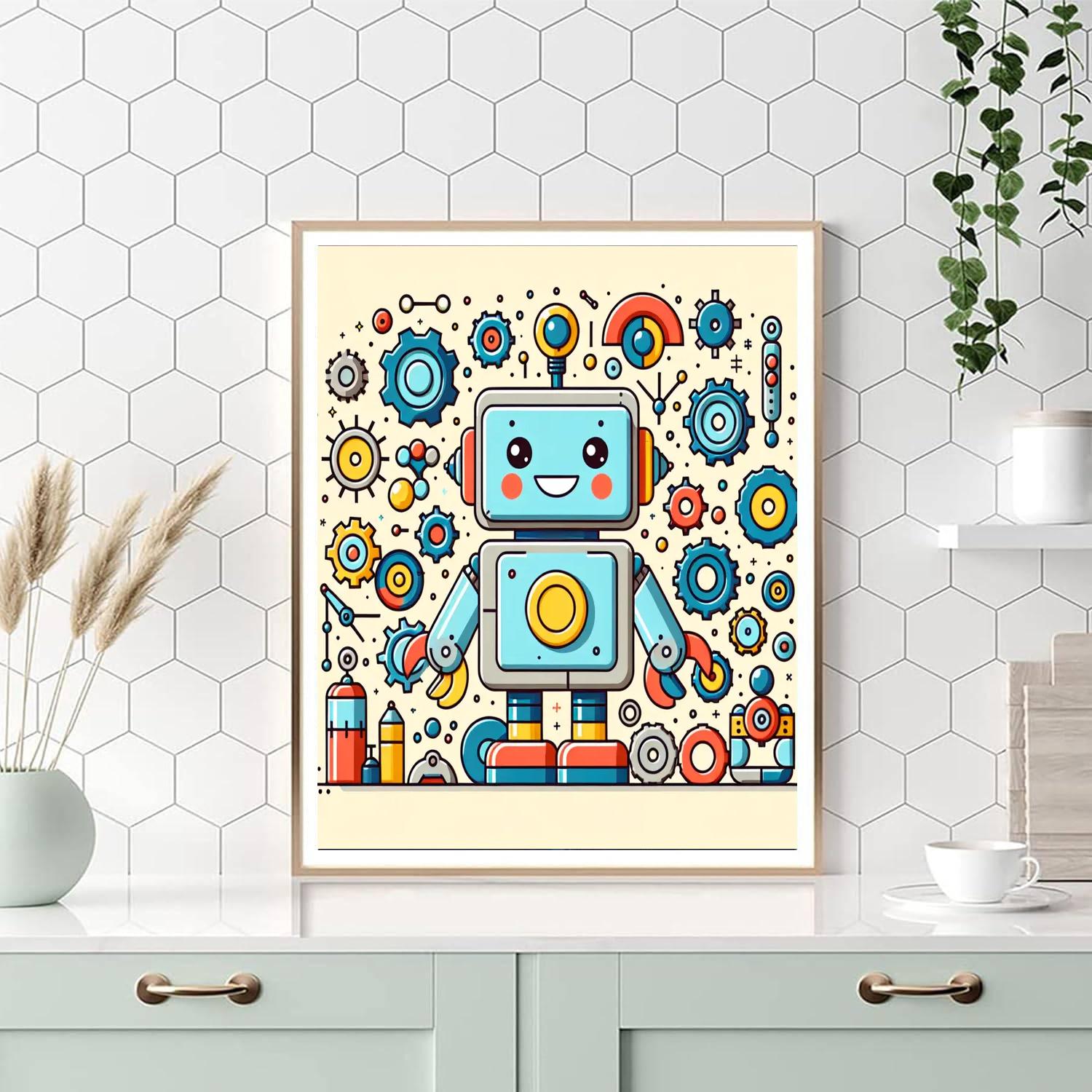 Fun-filled Robot DIY Paint By Numbers