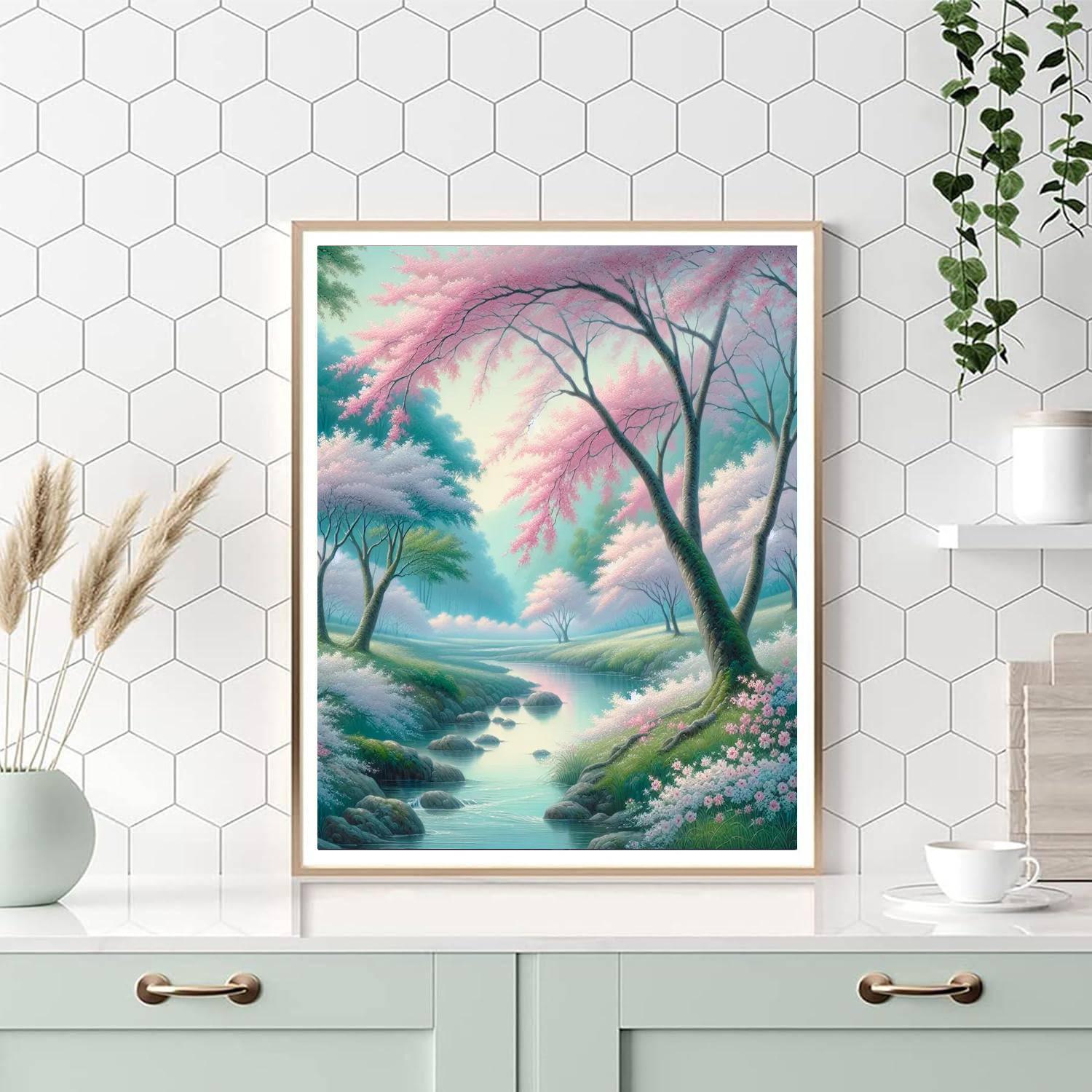 Blossoming Sakura Serenity Paint By Numbers