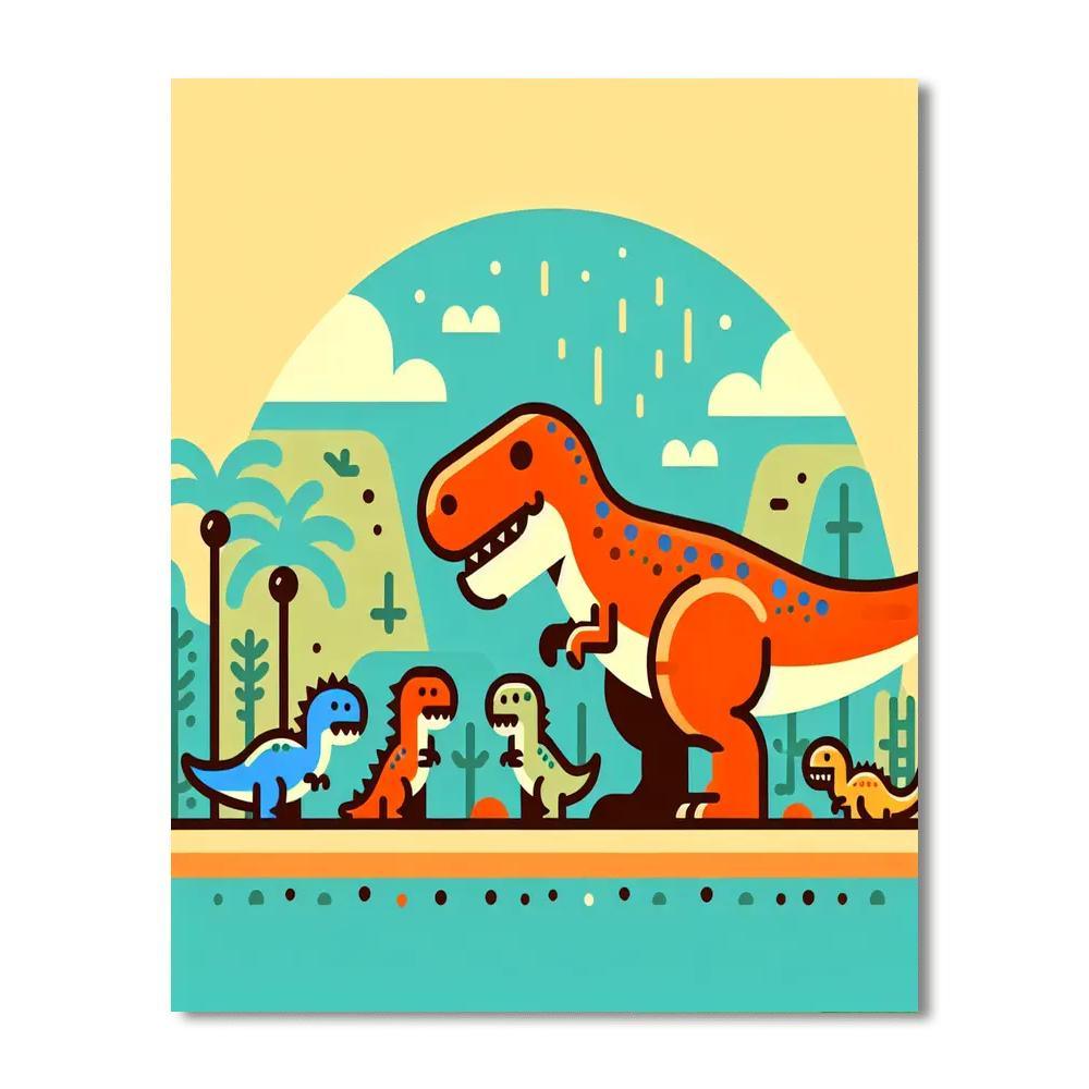 Dinosaur Kingdom Adventure Painting Number Kit