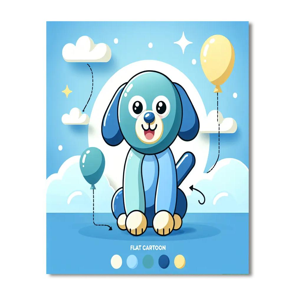 Bright Balloon Dog Number Painting