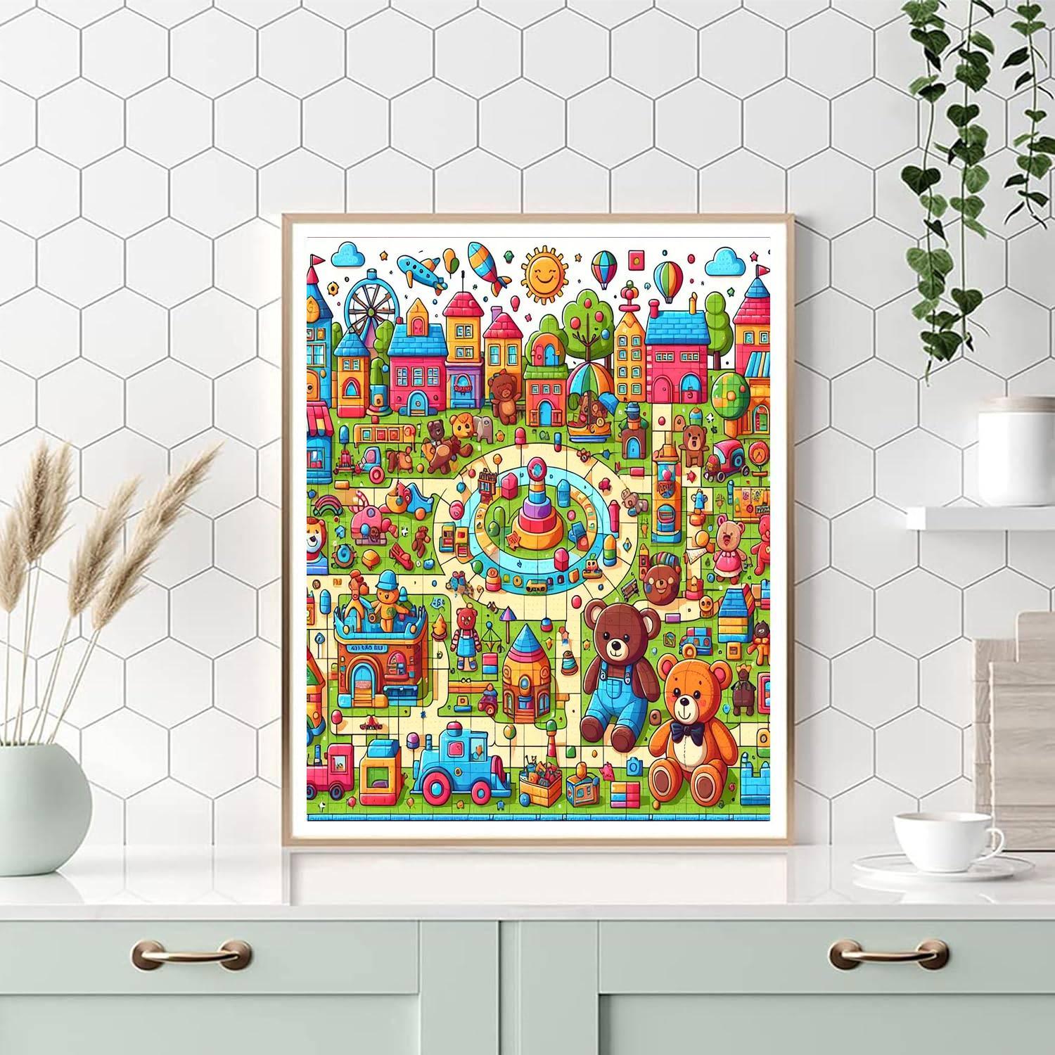 Exciting Toy Town Adventure Paint By Numbers Kits