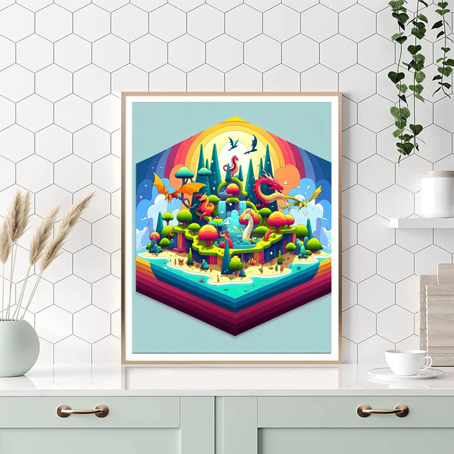 Enchanted Island Adventure Painting By Numbers Kit