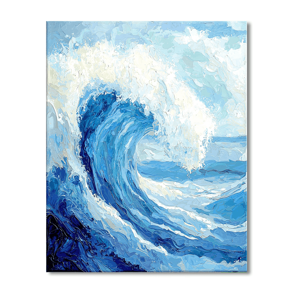 Katsushika Hokusai Inspired Oceanic Whirl  Paint By Color