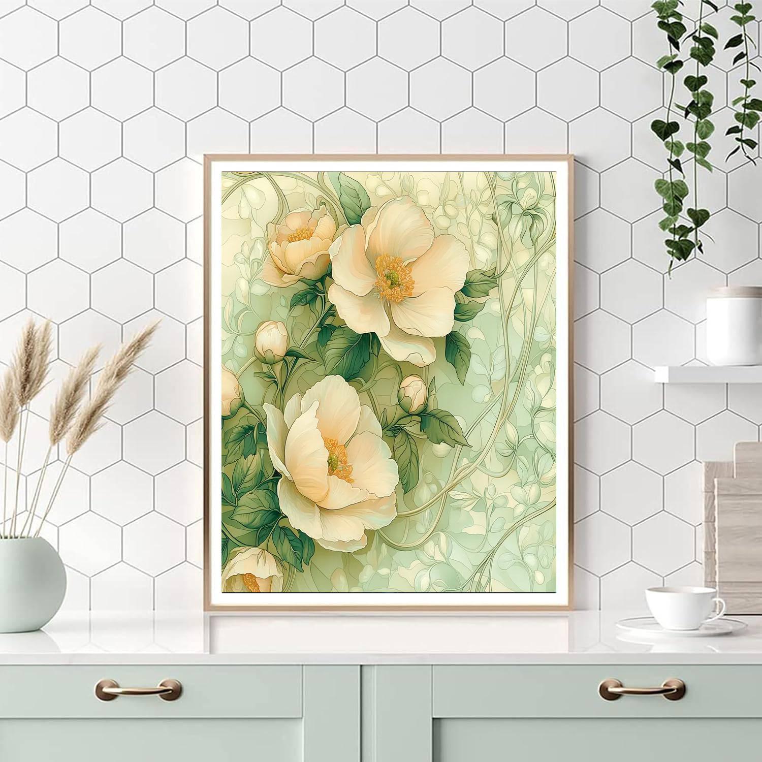 Alphonse Mucha Inspired Dreamscape Blossoms  Paint By Numbers