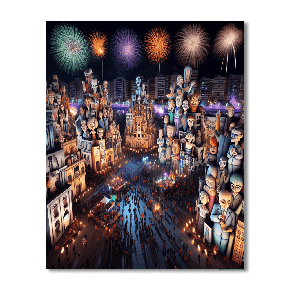 The Valencia Fallas - Spain Number Painting