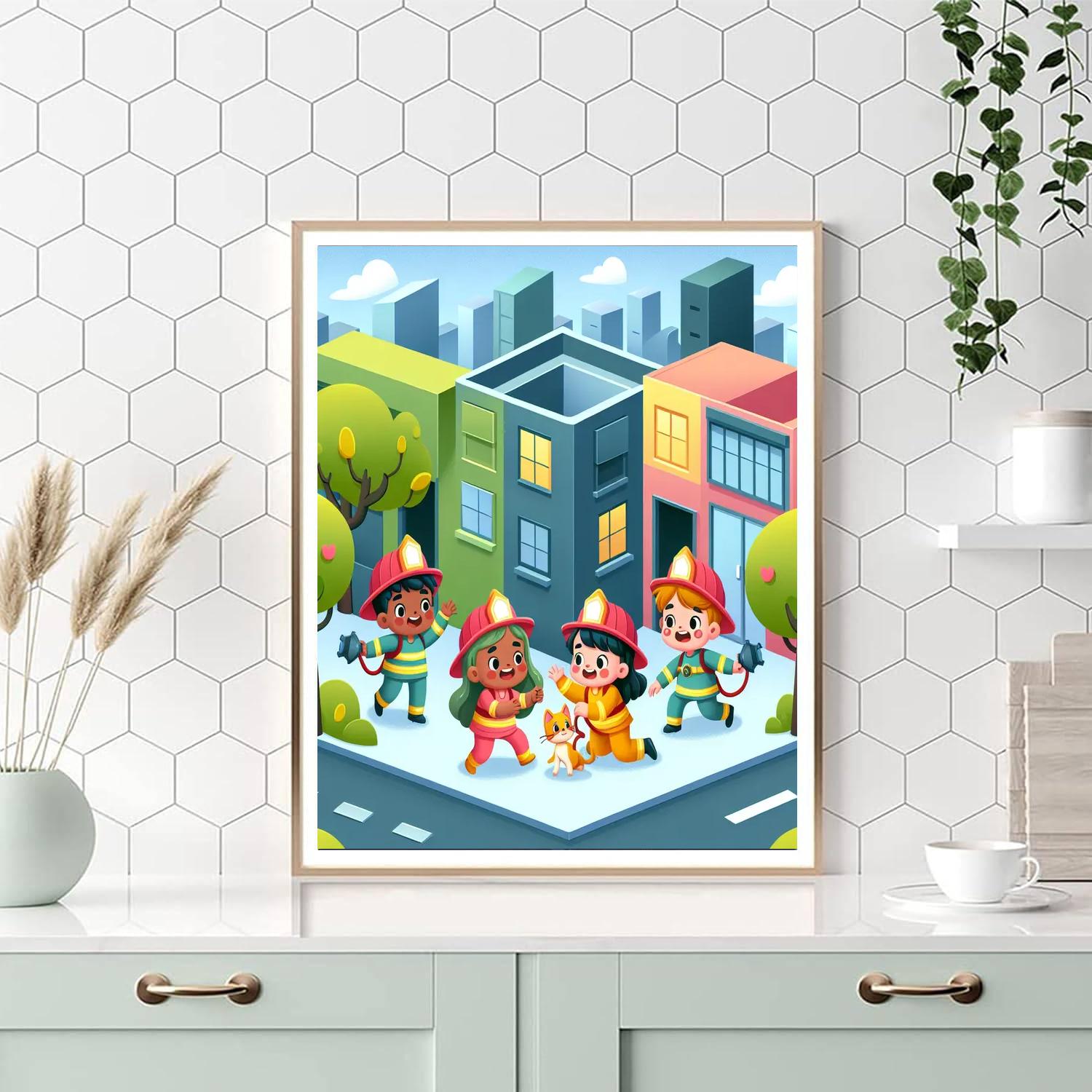 Friendly Firefighter Fun Number Painting