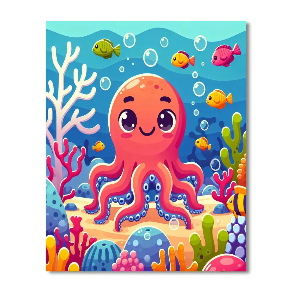 Friendly Octopus Adventure Numbered Painting Kits
